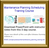 Maintenance Planner Scheduler Training Course PowerPoints