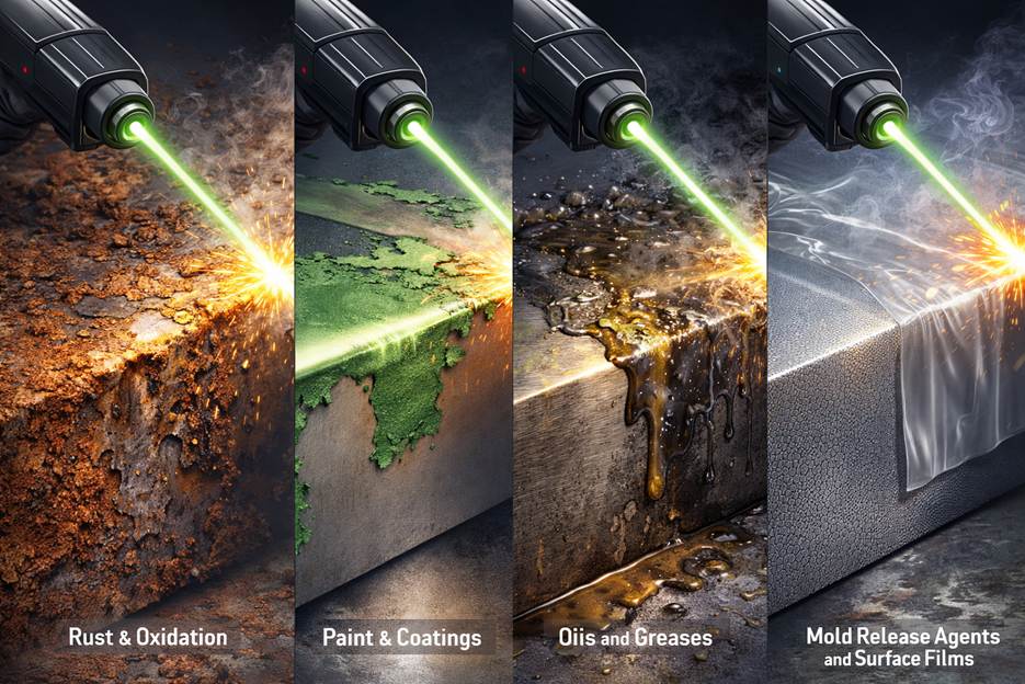 picture of 4 types of Types of contaminants laser cleaning can remove