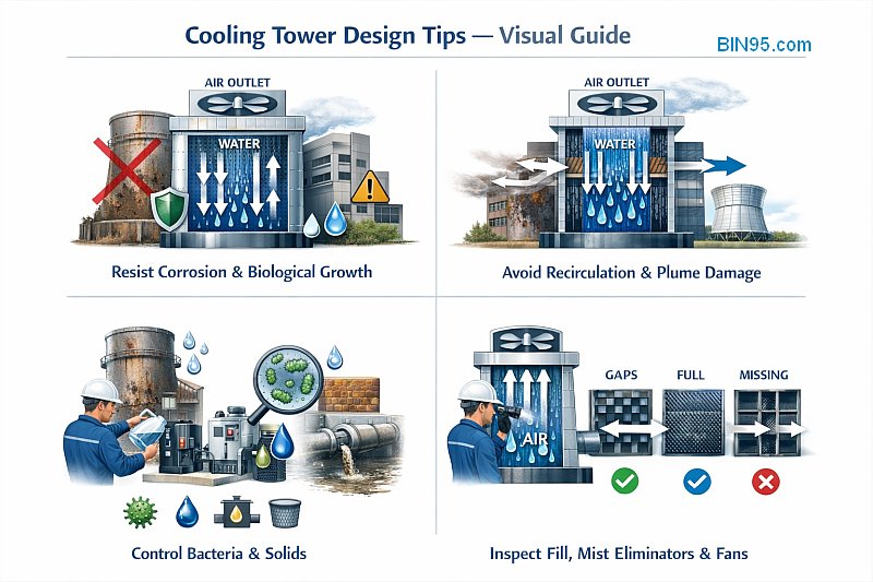 Cooling Tower Design Tips illustrated