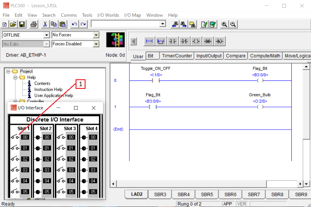 PLCLogix Lesson 3 instructional screenshot