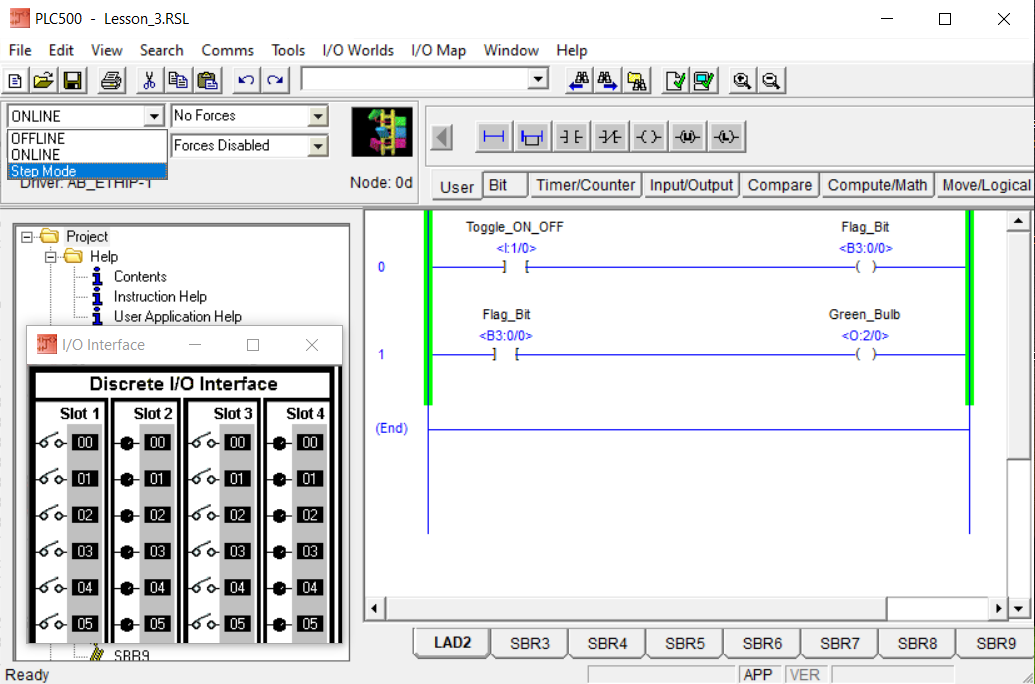 PLCLogix Lesson 3 instructional screenshot