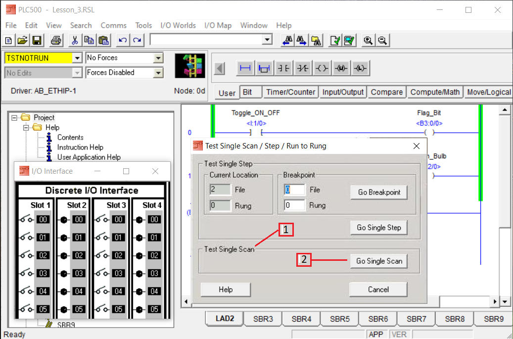 PLCLogix Lesson 3 instructional screenshot