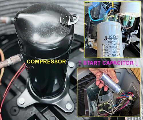 check the compressor capacitor